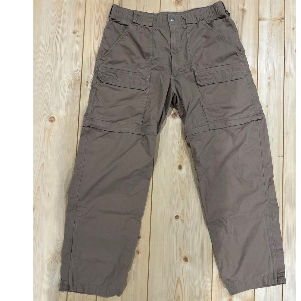 Roundtree & Yorke Mens Convertible Cargo Pants Tan 36x30 Gorpcore Hiking Utility